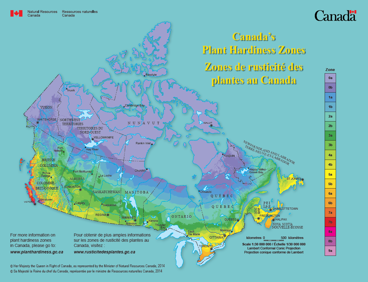 Canada's Plant Hardiness Zones Map