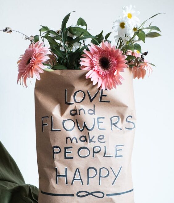 Love and flowers make people happy